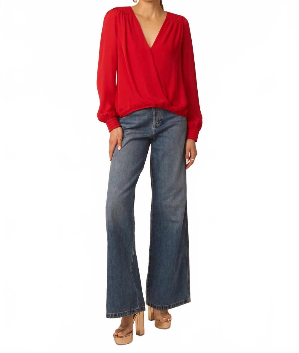 NEW GILNER FARRAR women's cassie blouse in red